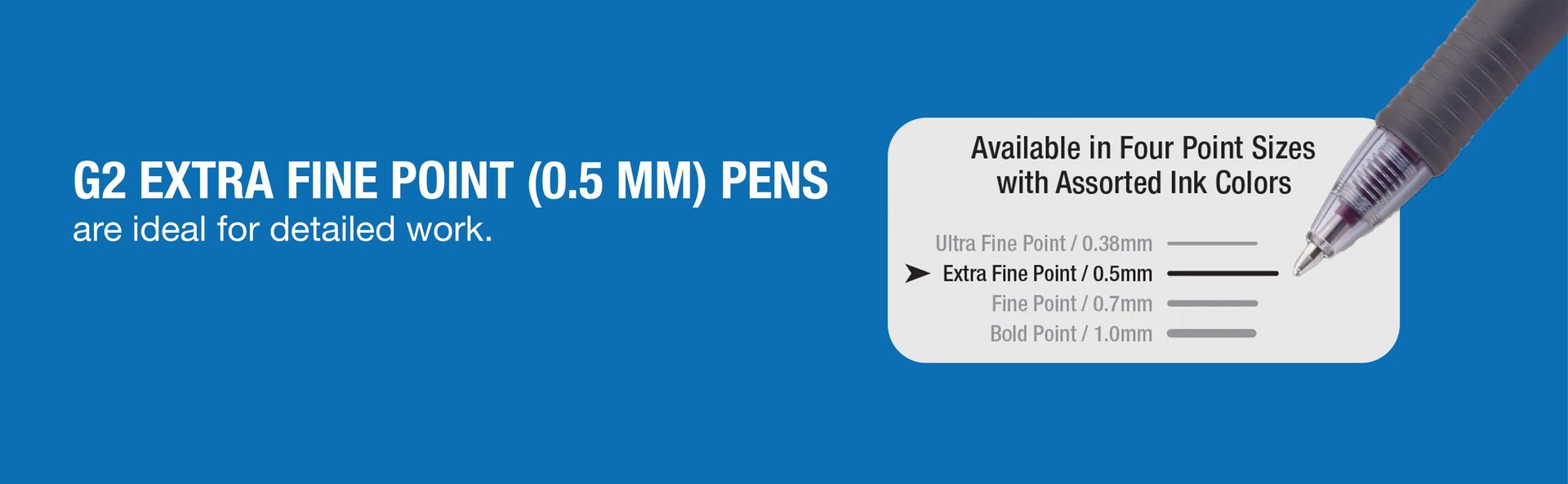 PILOT G2 Extra Fine Point Black Gel Ink Pens, Dozen Box, 31002