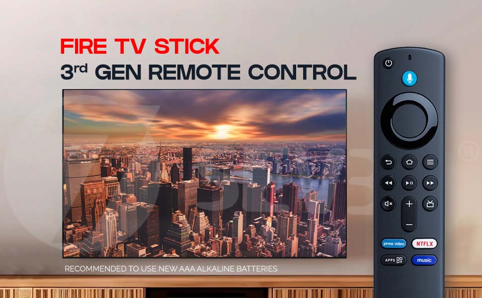 7SEVEN® Compatible with Fire Tv Stick Remote Original Model L5b83G S3L46N Only 3rd Generation Fire TV Stick 4K Device with Voice Bluetooth Remotes Control - Pairing Must, Refer Troubleshooting Steps