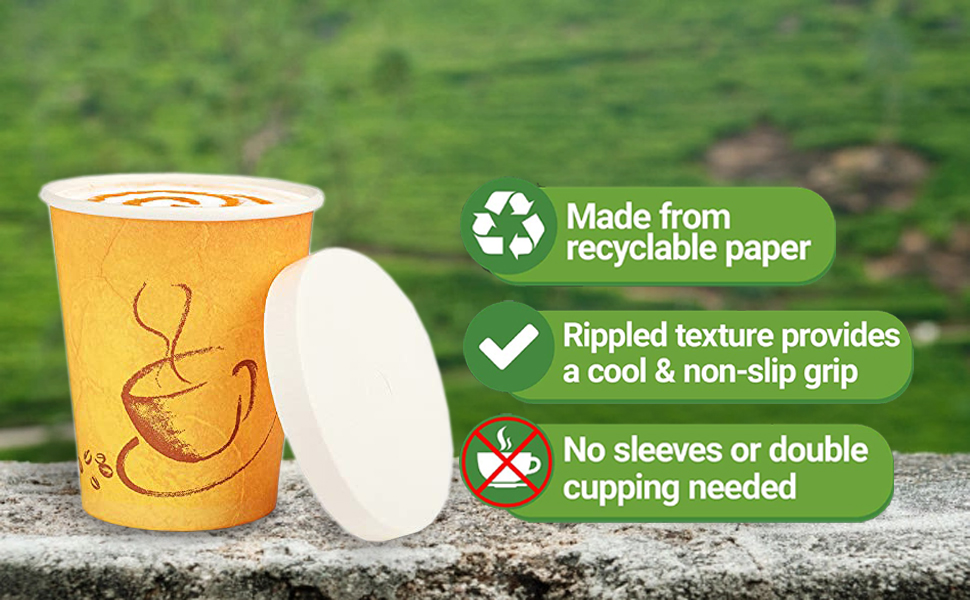 ekysa Basics Paper Disposable Tea/Coffee Cups – 65 ml, Eco-Friendly, Leak-Resistant, Ideal for Hot Beverages, White, Pack of 100