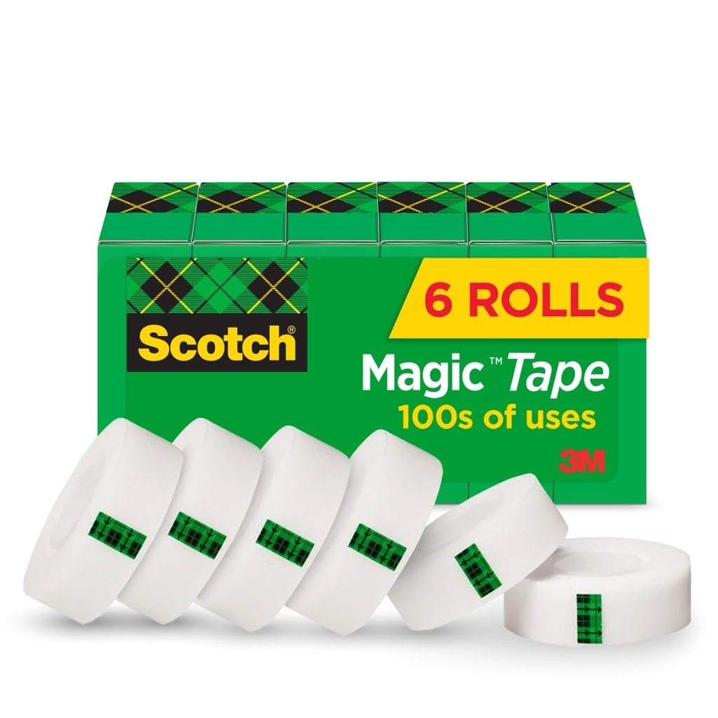 Scotch Magic Tape, Invisible, 6 rulli