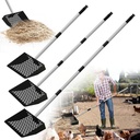 Jusoney Heavy-Duty Chicken Poop Scooper with 4-in-1 Adjustable Handle (35"-61") - Sturdy Stainless Steel and Iron Construction for Large Chicken Coop - Ergonomic Design & Easy Cleaning