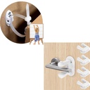 Inaya 12 Pack Furniture Anchors for Baby Proofing & Inaya Door Lever Lock 2 Pack - Child Proof Handle Locks, 3M Adhesive & Easy Installation for Home, Baby Proof Locks for Kids Safety
