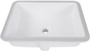 Nantucket Sinks Undermount Bathroom Sink – 17"x13" Small White Bath Sink, Classic Rectangle Design, High-Gloss Vitreous China, Scratch & Stain Resistant – Great Point Collection UM-17x13-W
