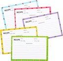 Recipe Cards 50 PCS 4x6inch Double Sided Thick Card Stock Original 5 Fruit Design Fit with Recipe Binder Recipe Box Gift for Bridal Shower Wedding Housewarming