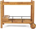 Christopher Knight Home Bavier Outdoor 2 Tiered Bart Car - Acacia Wood - Teak/Black
