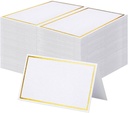 120Pcs Premium Place Cards, Small Table Cards with Gold Foil Border, 2" x 3.5" Tent Card, Escort Cards, Name Card, Wedding Place Cards for Wedding, Table, Dinner Parties, Seating Card