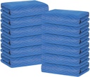 12 Moving Blankets, Extra Large Moving Blanket for Furniture, Professional Quilted Furniture Shipping and Storage Pads, 80" x 72", Blue and Black(12 Packs)