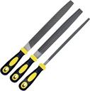 3 pcs Metal File Set, 8-inch,Professional High Carbon Steel File, Includes Flat/Round/Half-Round,Work for Metal, Wood