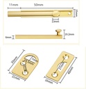 Solid Brass Surface Bolt Hardware Slide Surface Door Bolt Brushed Gold Barrel Bolt Lock for Screen Doors,Storm Doors,Cabinet Doors,Windows（2 inch）