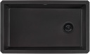 Ruvati 32 x 19 inch epiGranite Undermount Granite Composite Quartz Single Bowl Kitchen Sink - Midnight Black - RVG2033BK
