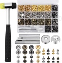 Yizzvb 320 Pcs Leather Rivets Kit, 60 Pcs Leather Snap Fasteners, 2 Size Double Cap Rivets Tubular, Double-Sided Nylon Hammer Fixing Tool Kit, Installation Tools for DIY Projects, Shoes and Repair