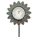 Leaf Outdoor Thermometer Decorative-42Inch Metal Leaf Garden Stake,Outside Thermometer for Patio Garden Decor for Yard and Lawn Decorations