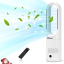 Bladeless Fan for Bedroom,Tower Cooling Fan,20dB Quiet,Standing Fans with Remote,Touch, LED Display Installation Free 80°Oscillating 8 Speeds 9H Timer 22" for Home, Office