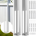 Hicarer 5" x 5" x 48" Vinyl Fence Concrete Post Fence Post for Vinyl Mounting Tower with Mounting Kit(2 Pack)