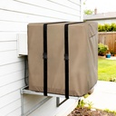 Side Draft Evaporative Cooler Cover,Heavy Duty 600D Rain and Snow Protection Swamp Cooler Cover,Equipped with 2 Bayonet Straps, for Side Draft Swamp Cooler Weatherproof Covers,34"W x 34"D x 36"H
