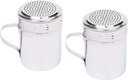 (Set of 2) 10 Ounce Stainless Steel Dredge with Handle, Metallic