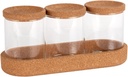 Wenko Apiro Set of 3 Storage Tins with Shelves Cork Natural 26 x 12 x 9.5 cm