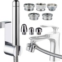 Handheld Shower with Faucet Douche Attachments, Shower 3 Heads in Aluminium - with Faucet Splitter, 59 inch Hose and Hook up Toilet or Wall Mount