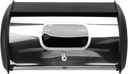 Pomya Bread Storage Container, Bread Box Iron Keep Transparent Small Window Large Capacity for Kitchen (Black)