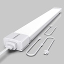 LED Tube Light Fixture with Plug, 2FT 2000LM 5000K Utility Shop, Linkable Cabinet for Garage, Kitchen, Bathroom, Closet, Office - 2Ft, Triproof, White