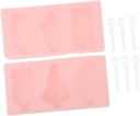 2pcs Diy Popsicle Molds Set Silicone Ice Cream Makers with Covers Easy to Clean Create Unique Treats Pink
