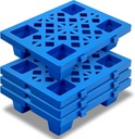 Thyle 4 Pcs Plastic Pallets for Basement Storage Lightweight Floor Pallet 15.75 x 11.8 x 3.94 Inch Nestable Moisture Proof with Breathable Grid Outside Anti Slip Garage Warehouse Supermarket