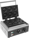 Commercial 6-Hole Donut Maker Machine Electric Nonstick Doughnut Making Machine Heating 50-300℃ Doughnut Maker Crepe Maker Waffle Maker Donut Fryer for Breakfast Snacks Desserts