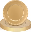 Zopeal 18 Pack Gold Charger Plates 13" Round Charger Plates Plastic Decorative Dinner Serving Plate with Rim Elegant Party Table Setting for Thanksgiving Christmas Wedding Party Catering Event Decor