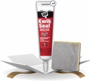 Kwik Seal Kitchen and Bath Adhesive Caulk 5.5 oz Bundle with Microfiber Cloth - Waterproof - Tight Sealant for Bathtubs, Showers, and Sinks - Indoor Use - Clear - (3 Items)