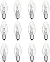 12 Pack Scentsy Light Bulbs 15Watt 120V Wax Warmer Bulbs C7 Replacement Bulb Dimmable Salt Lamp Bulbs with E12 Base for Night Light, Candle Warmer