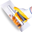 DEKOR Plaster Trowel - 12" x 4.63" - German Stainless Steel - Concrete Tools, Masonry Tools and Drywall Trowel - Made in Europe - Commercial and DIY Level (Aluminium Handle)