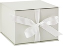Hallmark Medium Gift Box with Lid and Shredded Paper Fill (Grey White 7 inch Box) for Weddings, Bridal Showers, Graduations, Birthdays, Bridesmaids Gifts, All Occasion