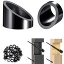 30 Pack 3/8" ID Black Angle Washers for Cable Railing Stair, 316L Stainless Steel 30 Degree Angle Beveled Washer for 1/8", 3/16" Invisible Cable Railing Kits, Angled Stair for Wood/Metal Posts, AW10