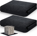 Haull 2 Pcs 5 x 3 ft Outdoor Storage Shed Floor Mat Waterproof Carport Storage shed mat Non Slip Patio Furniture Mat for Protect