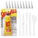 Seal-All Contact Adhesive and Sealant Bundle: 2 fl oz Tube with 10 Snip Tip Applicators and a Set of 5 Plastic Spreader Tools by 203Brands to Provide Optimal Spread on Any Given Angle or Surface
