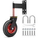 W B D WEIBIDA Heavy Duty Gate Wheel - 8 Inch Fence Gate Wheel 600 LBS Capacity with Shock Absorbing Spring, Swivel Gate Wheels for Metal Tube and Wooden Gate, Dual Mount Options (Straight/U-Bolt)