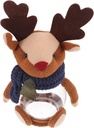 DOITOOL Cute Cartoon Candy Jar Transparent Christmas Candy Container Reindeer Antlers for Cookies and Festive Decorations