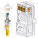 FEDUS RJ45 Cat6 Pass-Through Connector RJ45 Ends, Cat5, Cat5e, Cat6 8P8C RJ45 Connettore, connettori per crimpi cavi Ethernet UTP Network Plug Solid Wire and Standard Cable, LAN Crimp (PACK OF 40)