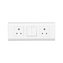 Wipro Northwest (Nowa) Switch Combo di 6M piatto + 1M 6A Switch x2 + 6A 3Pin Socket x2, Bianco (Kit 12)
