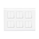 Wipro Northwest (Nowa) Combo commutatore di 12M piastra + 6A Switch x12t, bianco (Kit 15)