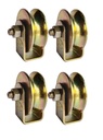 Ruota scorrevole a scanalatura U con staffa esterna, per porte residenziali e industriali, adatta per pista U, Ruota con cuscinetto e staffa (4 pz, U Groove 2inch)