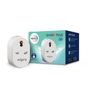 Wipro 16A Wi-Fi Smart Plug con monitoraggio dell'energia- Adatto per grandi applicazioni come Geysers, Forno a microonde, condizionatori d'aria (opera con Alexa e assistente)- Bianco
