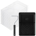 Set del vassoio del rullo della vernice di 6 pollici, 12 pezzi nero del corredo del vassoio della vernice di plastica