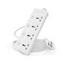 Cablet 250 Volts Extension Board 2500W 10A, 4 prese universali, commutatori individuali, 1.8M Filo di rame resistente, indicatore LED, striscia di potenza per uso domestico e dell'ufficio