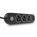 Ancoraggio da Panasonic 4 Universal Socket Extension Board, 6A Spike Guard con 2-Meter Heavy Duty Cord per uso domestico e di ufficio, 4 Way Power Strip con indicatore LED, finitura Matt
