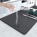 PANCA Dish Drying Kitchen Mat | Large Water Absorbent Utensil Drying Rack Mat | Accessori per la cucina antiscivolo per la casa | Tappetino per l'organizzatore per la svasatura, tavolo da pranzo e drenaggio di vessel (40x 60 cm)