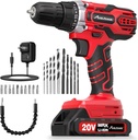AVID POWER 20V MAX Power Drill Kit, Cordless Drill Set with Battery and Charger, 2 Variable Speed, 3/8-Inch Keyless Chuck, 19 Position and 22pcs Bits