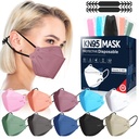 FENFEN KN95 Maschere usa e getta adulti - 50 Pack 5 polvere di protezione dello strato traspirante confortevole respiratore donne KN95 Maschera individualmente Wrapped