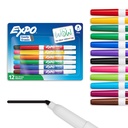 EXPO Segnali a secco, Inchiostro basso odore, Colori assortiti, Suggerimento fine, 12 conteggio - Torna a scuola, Insegnante, Insegnante, Forniture ufficio