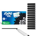 EXPO Segnalatori a secco, Inchiostro basso odore, Nero, Suggerimento fine, 12 Conte - Lavagna, Calendario, Organizzazione, Forniture essenziali per ufficio, Scuola, Classe, Insegnanti